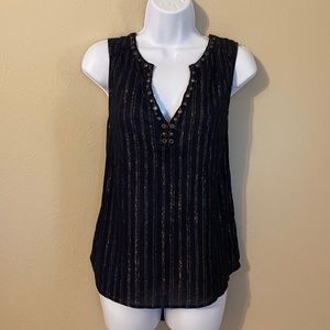 ROCK & REPUBLIC Black&Gold blouse